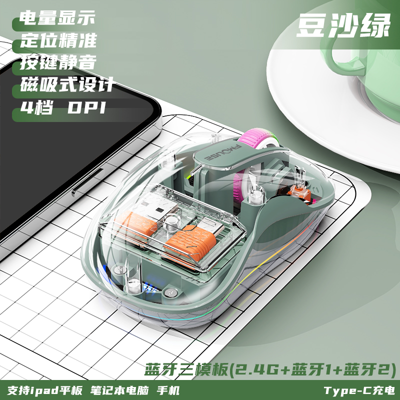 M333无线蓝牙鼠标 七彩呼吸灯功能游戏办公鼠标炫彩灯效产品图 3