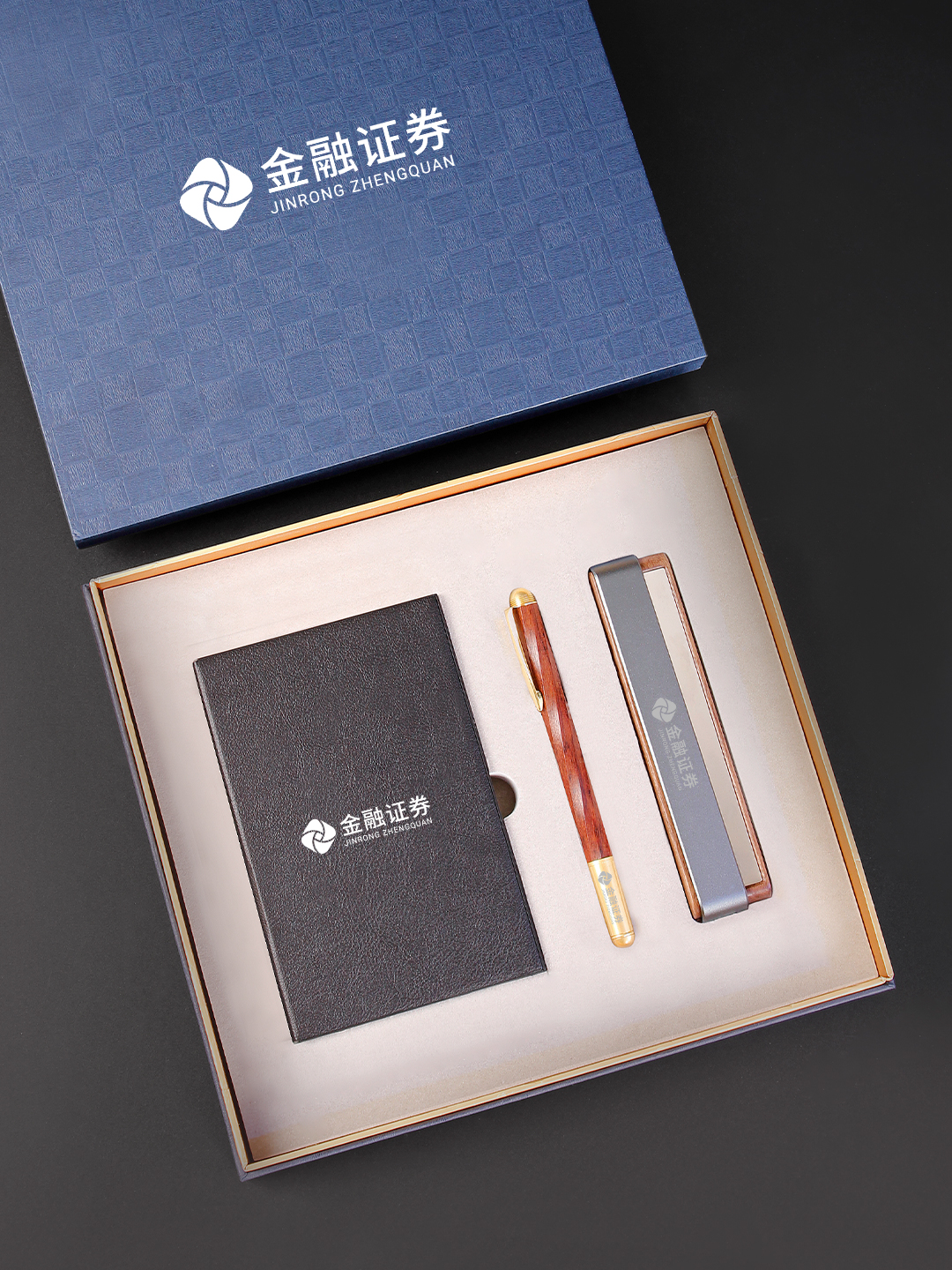 唯我独尊皮纹四折键盘签字笔礼盒产品图 2