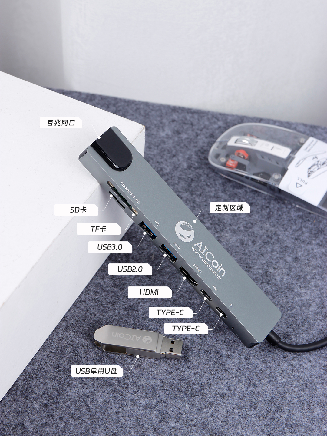 LC-0603八合一智能拓展坞科技感产品图 2
