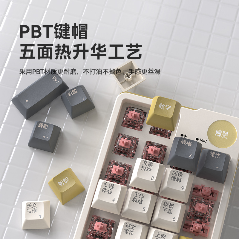 咪鼠科技MK17 AI键盘 小17 机械数字智能键盘 无线三模蓝牙 AI写作PPT绘画 支持DeepSeek-R1企业办公礼品定制产品图 7
