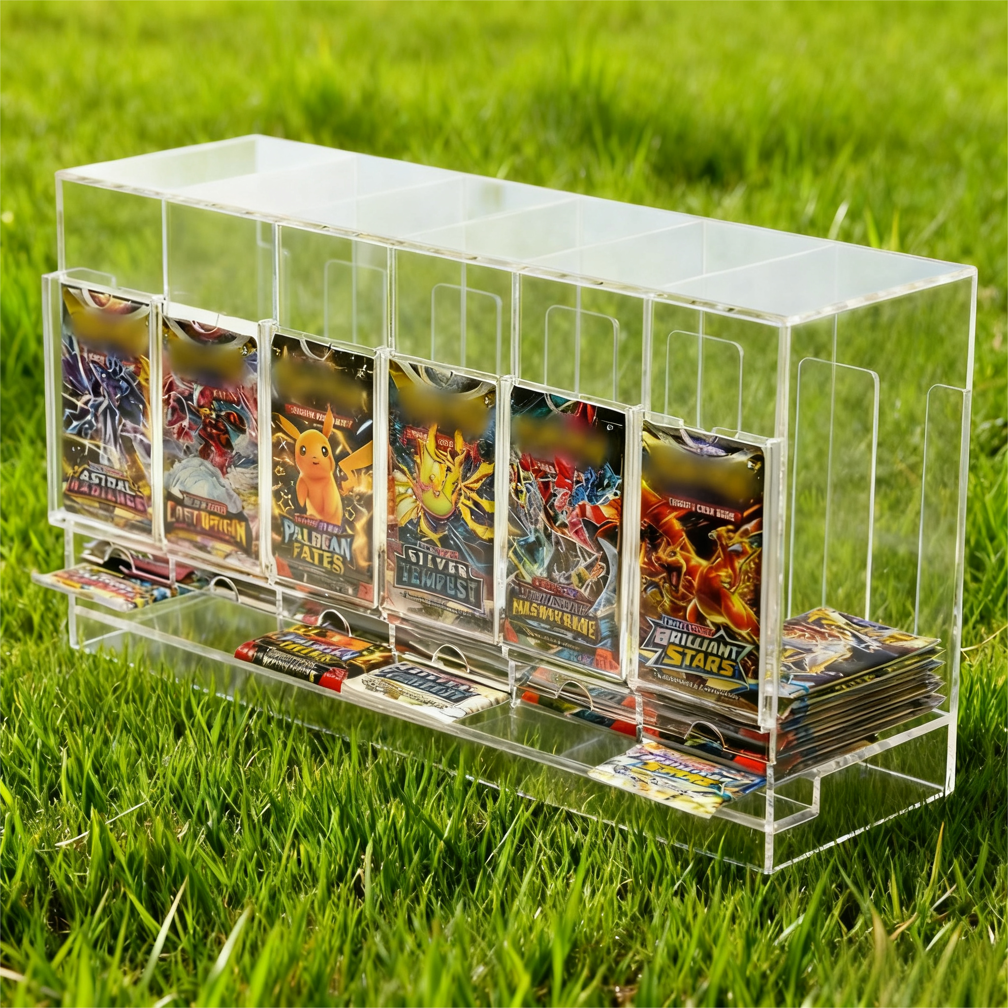 ALCAZAR ゲームカートリッジ PONYC Acrylic 6-Slot Booster Pack Dispenser Compatible with Pokemon, MTG