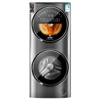 双仓滚筒洗鞋洗衣机-白底图-滚筒15KG双子一体机-正面