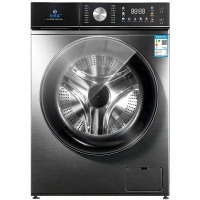 滚筒洗烘一体洗衣机-白底图-滚筒10KG洗衣机灰色-正面