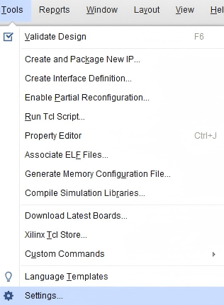 Tools Menu