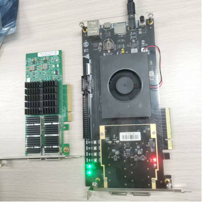 KU5P FPGA board and optical module daughter‑card physical photo