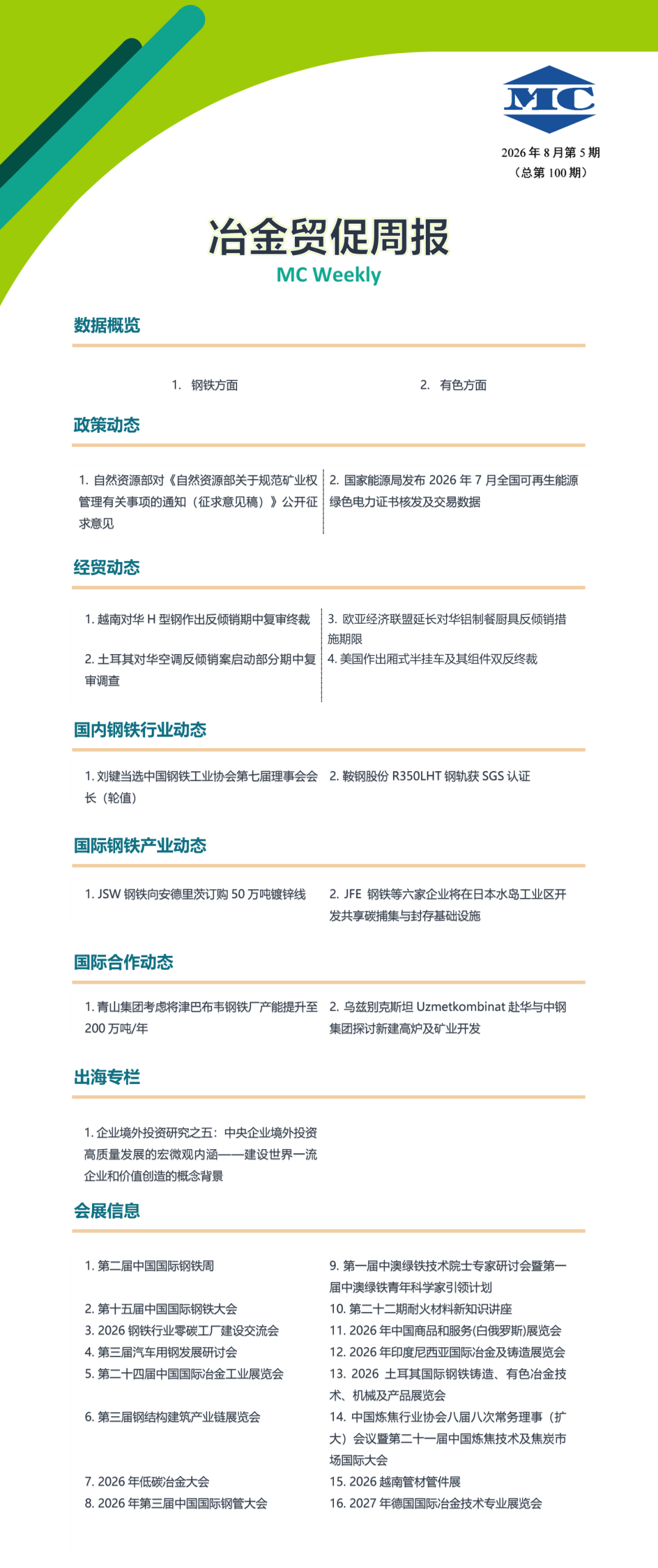 冶金贸促周报封面-第一百期.png