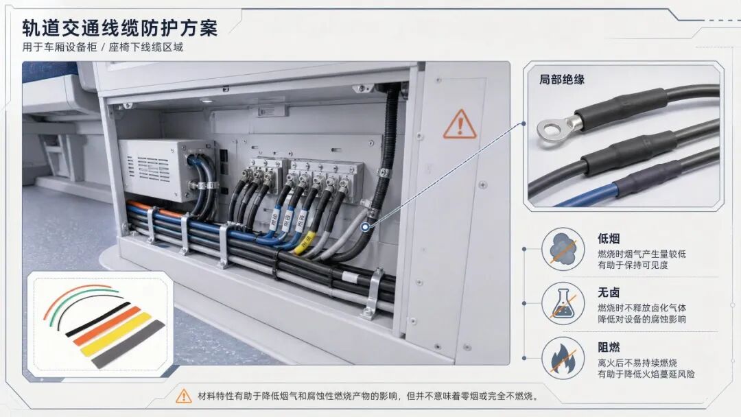 车内低烟无卤阻燃热缩管示意