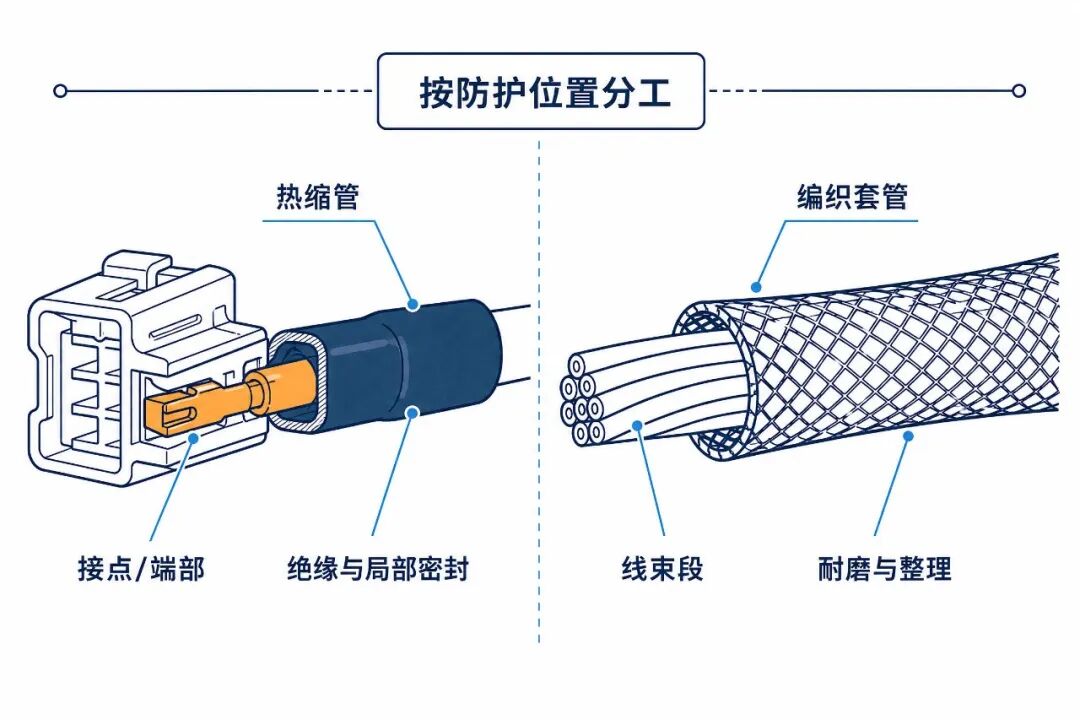 热缩管与编织套管分工